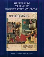 Cover of: Student Guide for Learning Macroeconomics: To Accompany Byrns/Stone Macroeconomics