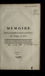 Cover of: Me moire sur une question relative aux vivres des troupes de terre by Dampierre de la Salle