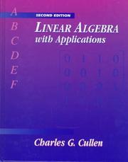 Cover of: Linear algebra with applications by Charles G. Cullen