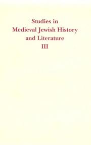 Cover of: Studies in Medieval Jewish History and Literature by 