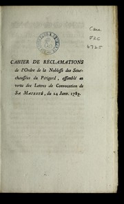 Cover of: Cahier de re clamations