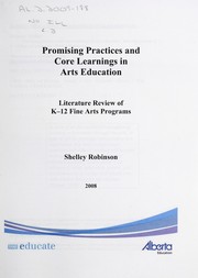 Cover of: Promising practices and core learnings in arts education