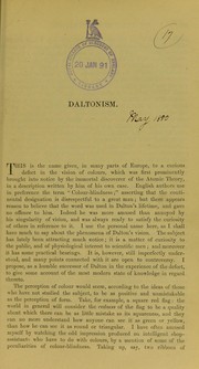 Cover of: Daltonism by William Pole