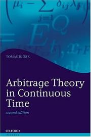 Cover of: Arbitrage theory in continuous time by Björk, Tomas.