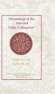 Cover of: PHCC, 18/19, 1998 and 1999 (Proceedings of the Harvard Celtic Colloquium) | 