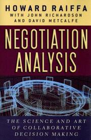 Cover of: Negotiation Analysis by Howard Raiffa