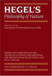 Cover of: Hegel's philosophy of nature by Georg Wilhelm Friedrich Hegel