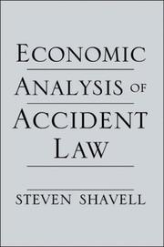 Economic analysis of accident law by Steven Shavell