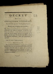 Cover of: De cret de la Convention nationale du 20 de cembre 1792, l'an 1er. de la Re publique franc ʹoise, relatif aux certificats de re sidence