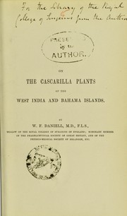 Cover of: On the cascarilla plants of the West India and Bahama islands