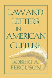 Cover of: Law and Letters in American Culture