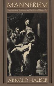 Cover of: Mannerism by Hauser, Arnold