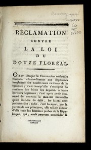 Cover of: Re clamation contre la loi du douze flore al