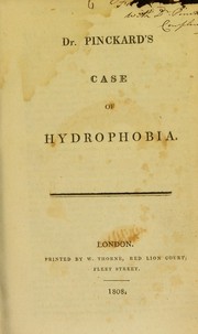 Cover of: Dr. Pinckard's case of hydrophobia
