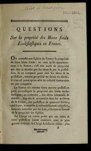 Cover of: Questions sur la proprie te  des biens fonds eccle siastiques en France by Armand de Chapt de Rastignac