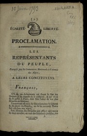 Cover of: Les repre sentants du peuple, envoye s par la Convention nationale a   l'Arme e des Alpes, a leurs concitoyens by Edmond-Louis-Alexis Dubois de Crance 
