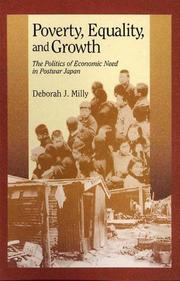 Cover of: Poverty, equality, and growth | Deborah J. Milly