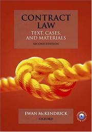 Cover of: Contract law by Ewan McKendrick
