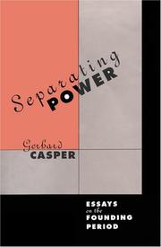 Cover of: Separating Power by Gerhard Casper