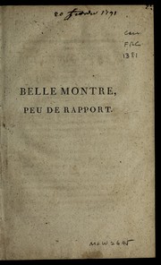 Cover of: Belle montre, peu de rapport by 