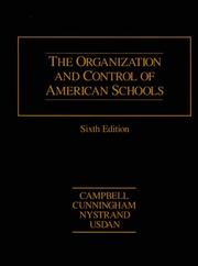 Cover of: The Organization and control of American schools