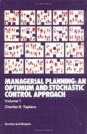 Cover of: Managerial planning: an optimum and stochastic control approach