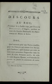 Cover of: Discours au roi: prononce  le 17 juillet 1790