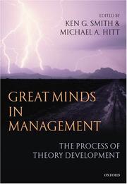 Cover of: Great minds in management by edited by Ken G. Smith and Michael A. Hitt.