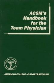 Cover of: ACSM's handbook for the team physician by edited by W. Ben Kibler.