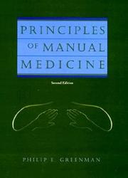 Cover of: Principles of manual medicine by Greenman, Ph. E.