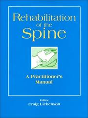 Cover of: Rehabilitation of the Spine: A Practitioner's Manual