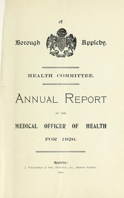 Cover of: [Report 1920] by Appleby (Westmorland, England). Borough Council