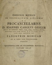 Cover of: Panegyrin medicam ... indicit quatenus aer in pulmones haustus vitam alat disquirens
