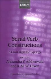 Cover of: Serial verb constructions: a crosslinguistic typology