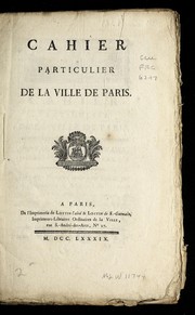 Cover of: Cahier particulier