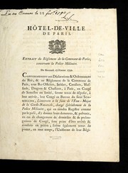 Cover of: Extrait du re glement de la Commune de Paris, concernant la police militaire: du mercredi 17 fe vrier 1790