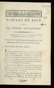 Cover of: Passage du Rhin par les troupes re publicaines by Pierre-Mathurin Gillet
