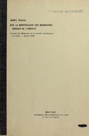 Cover of: Sur la morphologie des membranes basales de l'insecte