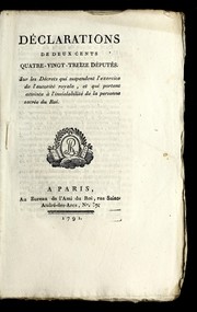 Cover of: De clarations de deux cents quatre-vingt-treize de pute s by Louis XVI Trial and Execution Collection (Newberry Library)