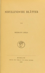 Cover of: Sibyllinische Bl©Þtter by Hermann Diels