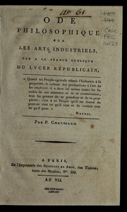 Ode philosophique sur les arts industriels by Pierre Jean-Baptiste Chaussard