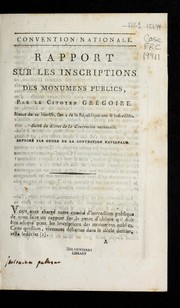 Cover of: Rapport sur les inscriptions des monumens publics