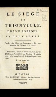 Cover of: Le sie ge de Thionville by Louis-Emmanuel Jadin