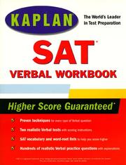 Cover of: Kaplan SAT Verbal Workbook