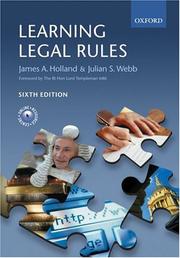 Cover of: Learning Legal Rules by James A. Holland, James Holland, Julian Webb