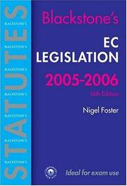 Cover of: EC Legislation 2005-2006 | Nigel G. Foster