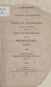 Cover of: A discourse on the state and prospects of American literature