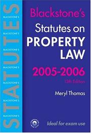 Cover of: Statutes on Property Law 2005-2006 (Blackstone's Statute Books)
