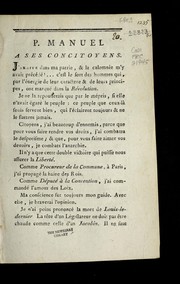 Cover of: P. Manuel a ses concitoyens by Louis-Pierre Manuel