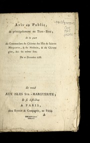 Cover of: Avis au public, & principalement au Tiers-Etat by J.-M.-A Servan